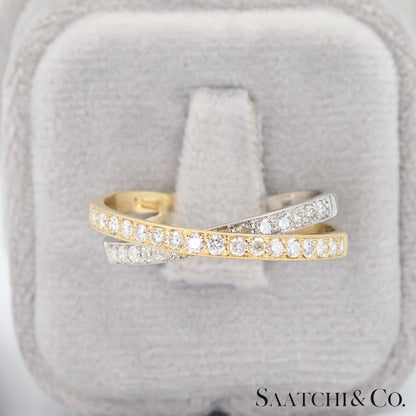 18k (750) Two tone Natural DIamond Ring