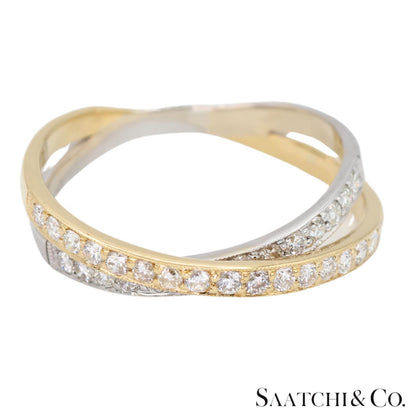 18k (750) Two tone Natural DIamond Ring