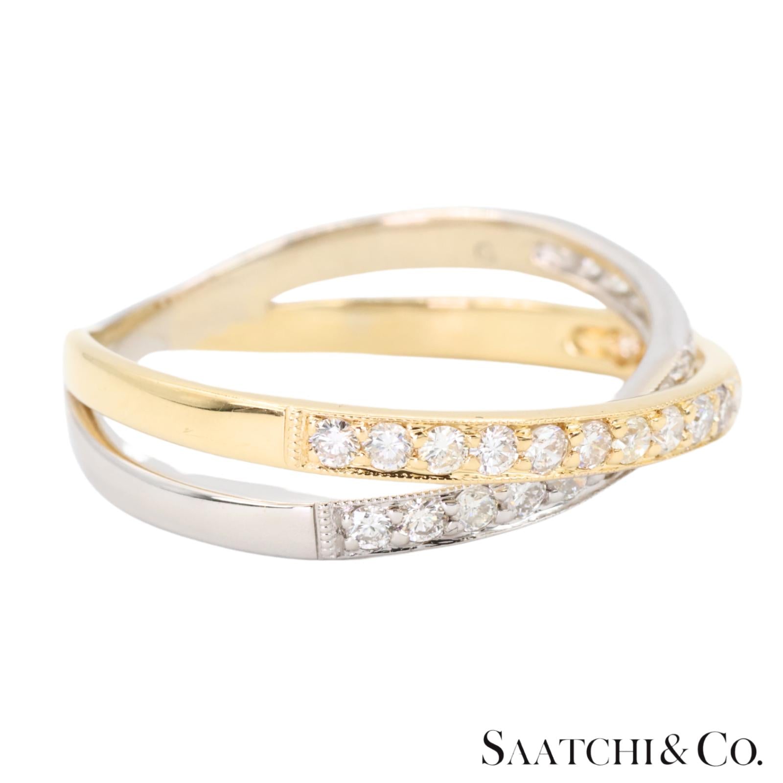 18k (750) Two tone Natural DIamond Ring