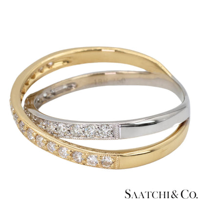 18k (750) Two tone Natural DIamond Ring