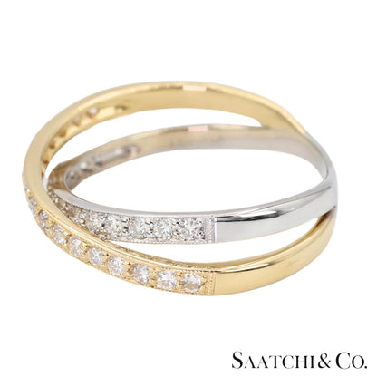 18k (750) Two tone Natural DIamond Ring