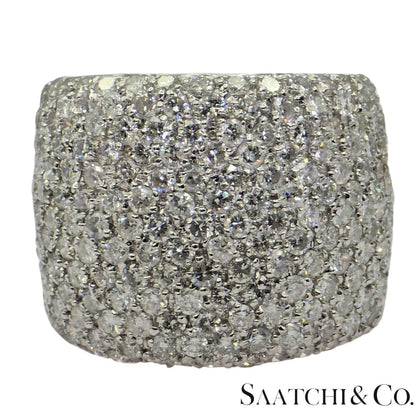 18k (750) White Gold 4 Ct Natural White Diamond Wide Band/Ring