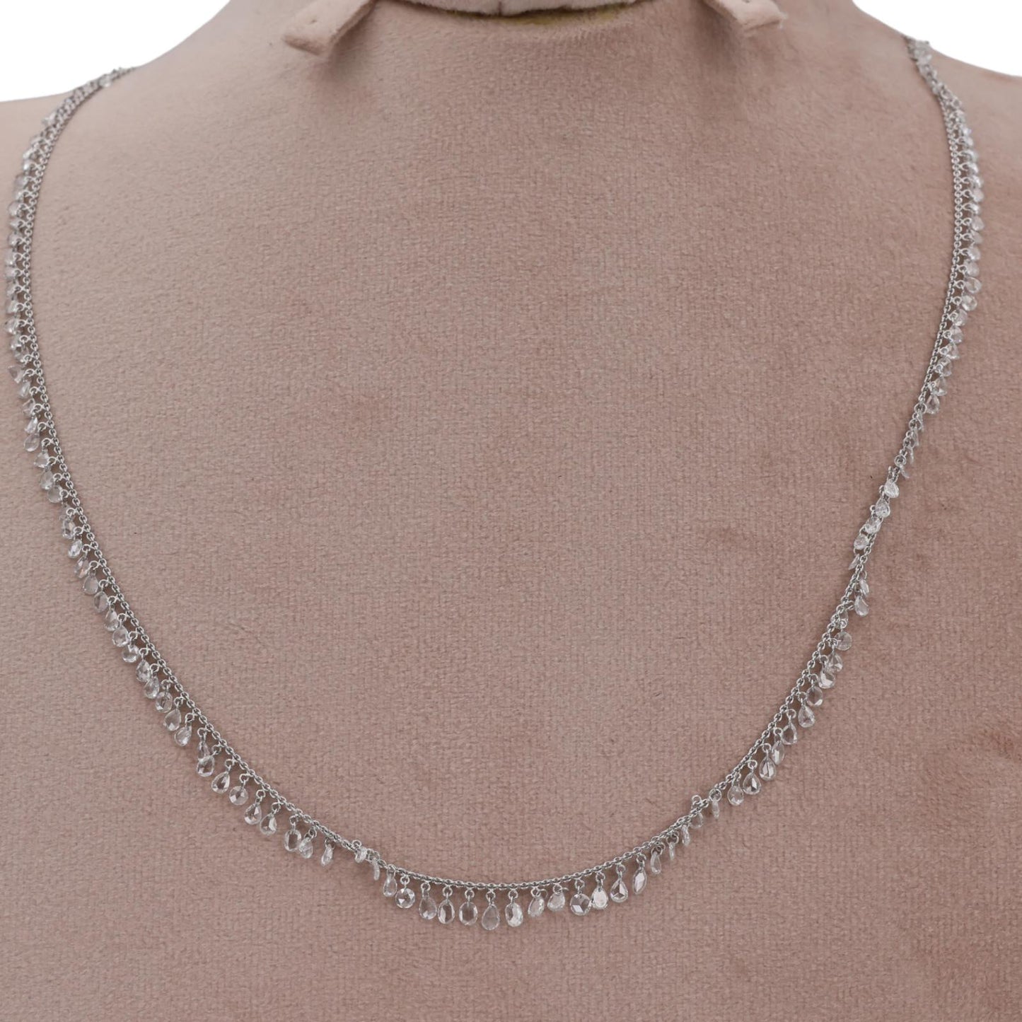 18k (750) White Gold Natural Diamond Chain Necklace
