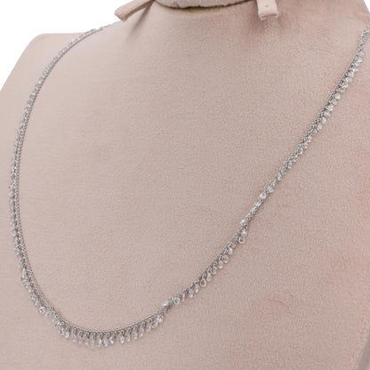 18k (750) White Gold Natural Diamond Chain Necklace
