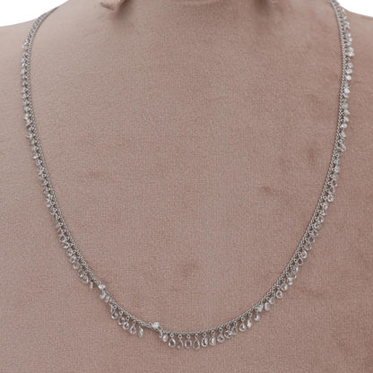 18k (750) White Gold Natural Diamond Chain Necklace