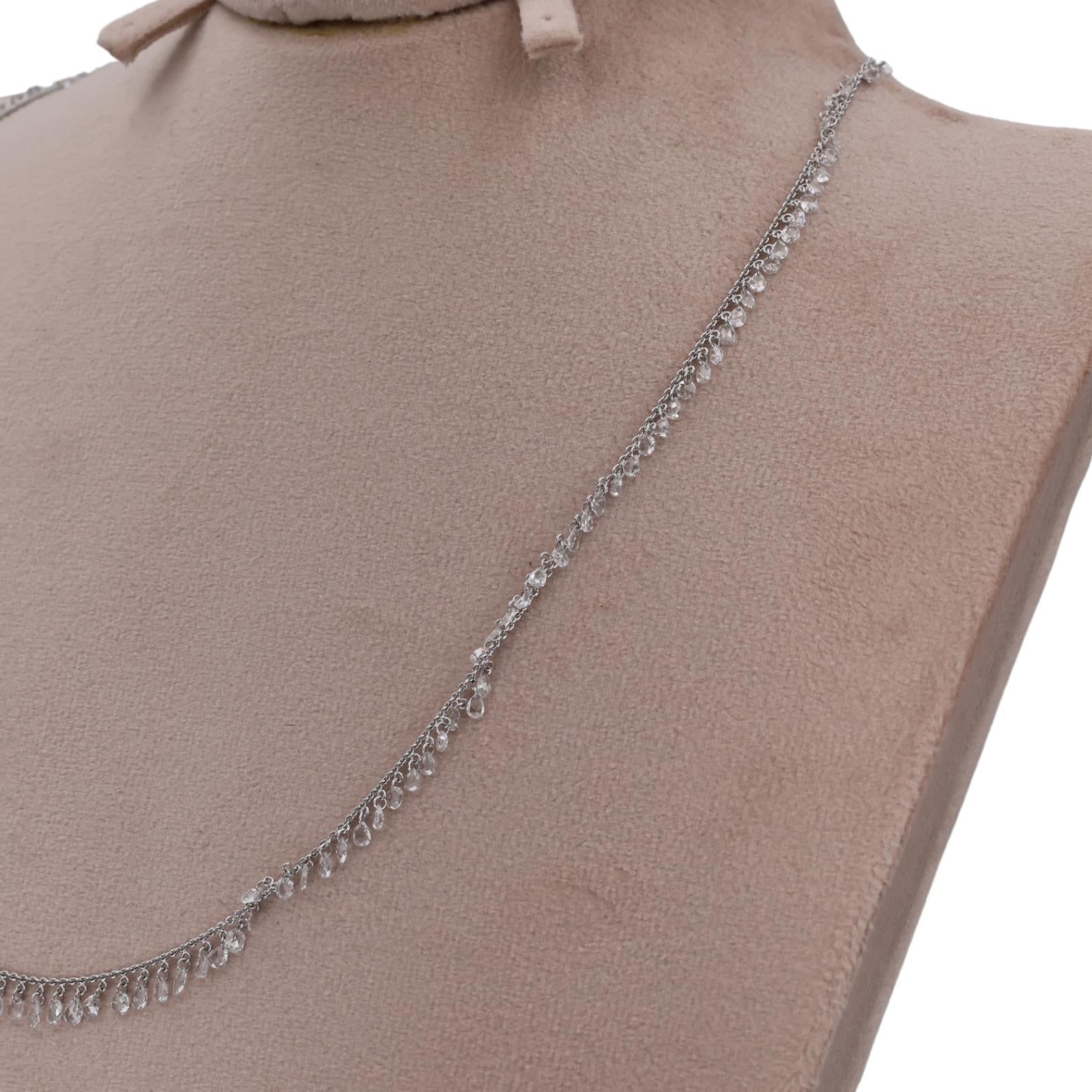 18k (750) White Gold Natural Diamond Chain Necklace