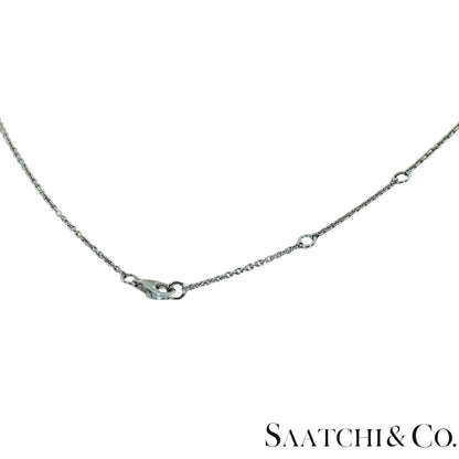 18k (750) White Gold Natural Diamond Illusion Emerald Pendant with Chain