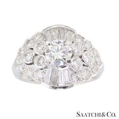 18k (750) White Gold  Natural White Diamond Cocktail Ring