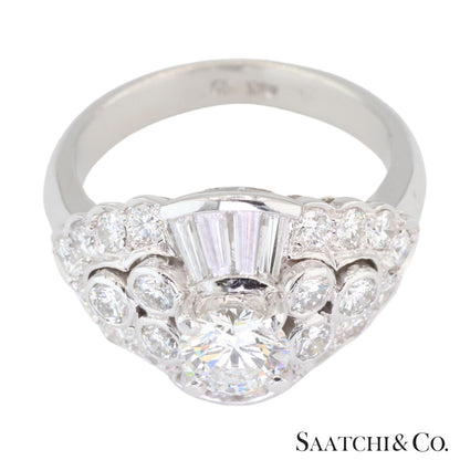 18k (750) White Gold  Natural White Diamond Cocktail Ring