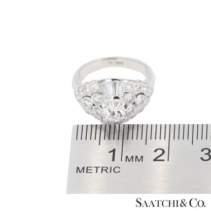 18k (750) White Gold  Natural White Diamond Cocktail Ring