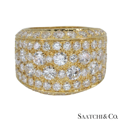 18k (750) Yellow Gold Natural 4.50 Ct Diamond Cocktail Ring