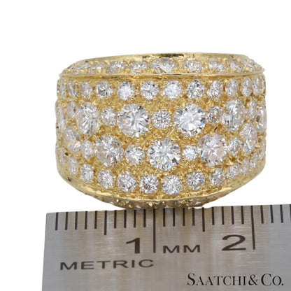 18k (750) Yellow Gold Natural 4.50 Ct Diamond Cocktail Ring