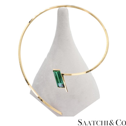 18k (750) Yellow Gold Stylish Tourmaline Necklace