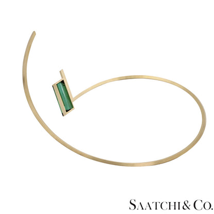 18k (750) Yellow Gold Stylish Tourmaline Necklace