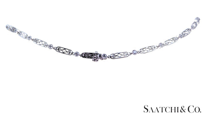 GIA Certified Diamond and Natural Sapphire in Platinum 950 Elegant Necklace