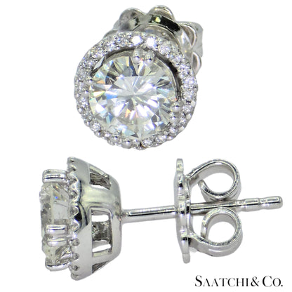 GIA Hilo Stud Natural Diamond Earring White 18k Gold