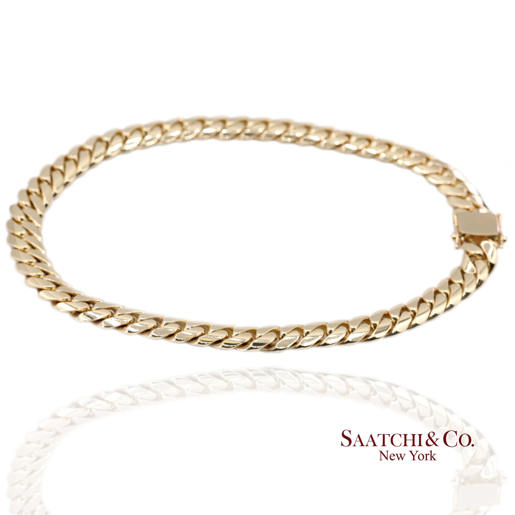 14K(585) Solid Yellow Gold Cuban Link Chain Necklace