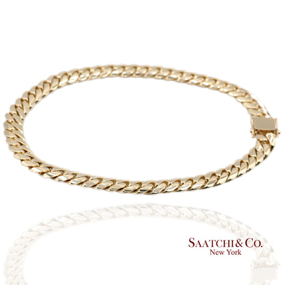 14K(585) Solid Yellow Gold Cuban Link Chain Necklace