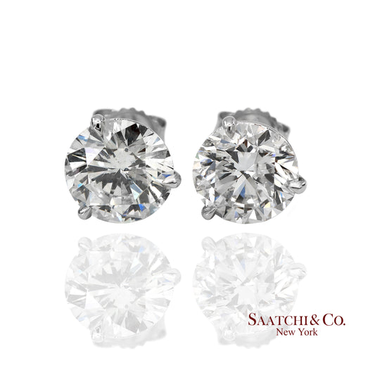 Platinum 950 Natural Diamond Stud Earrings