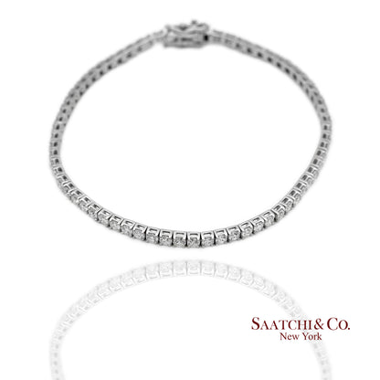 14K(585) White Gold Lab Diamond (CVD) Tennis Bracelet Size 8.5 inch