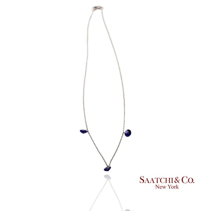 18K(750) White Gold Natural Amethyst Pendant Necklace with Chain