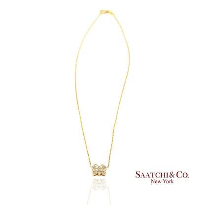 14K(585) Yellow Gold Natural Diamond Butterfly Pendant Necklace with Chain