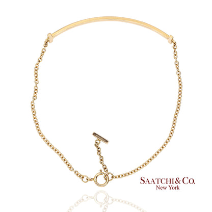 Tiffany & Co. Vintage 18K(750) Solid Yellow Gold T Smile Bracelet