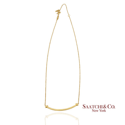 Tiffany & Co. 18K (750) Solid Yellow Gold T Smile Pendant Necklace