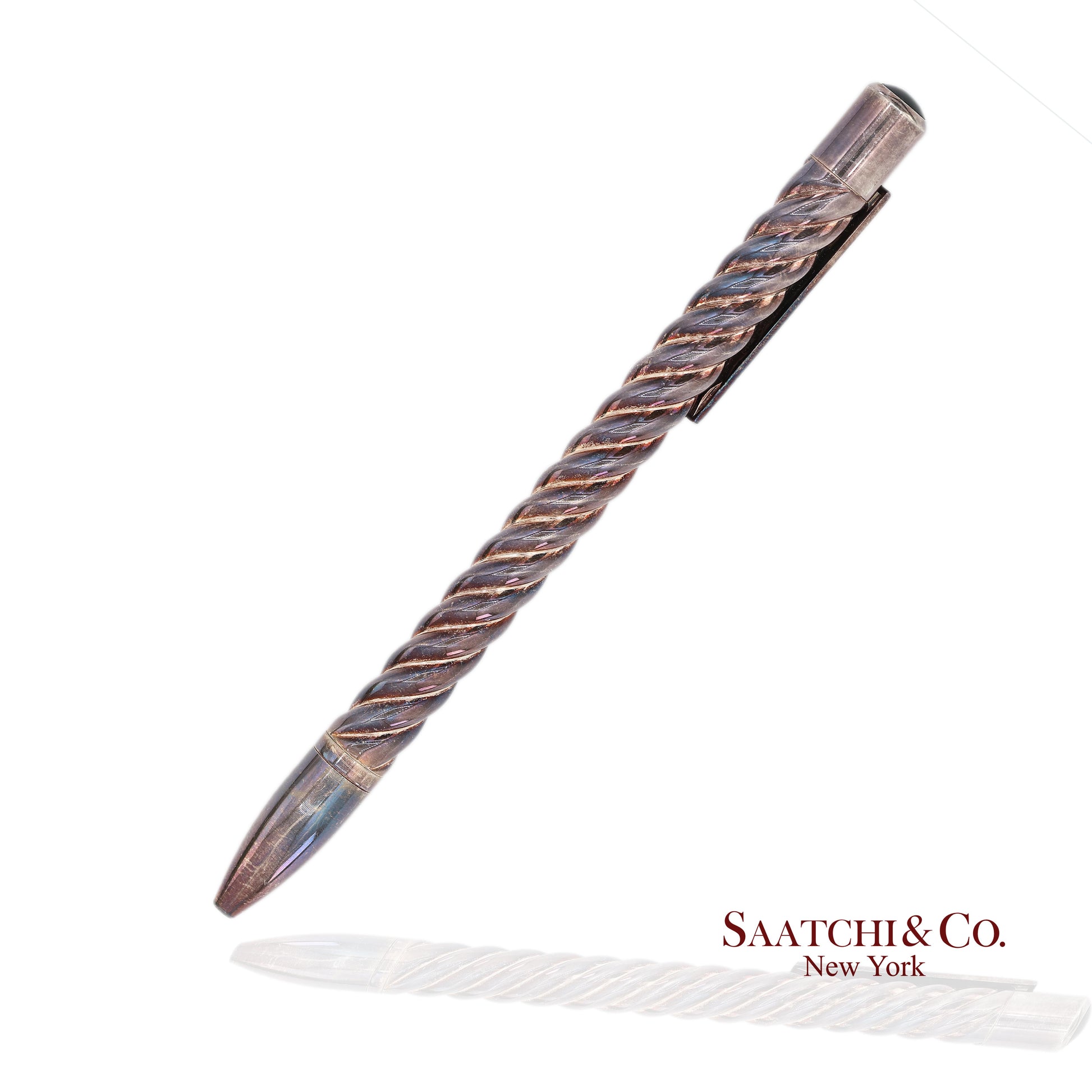 David Yurman Vintage Sterling Silver with Black Onyx Cable Pen