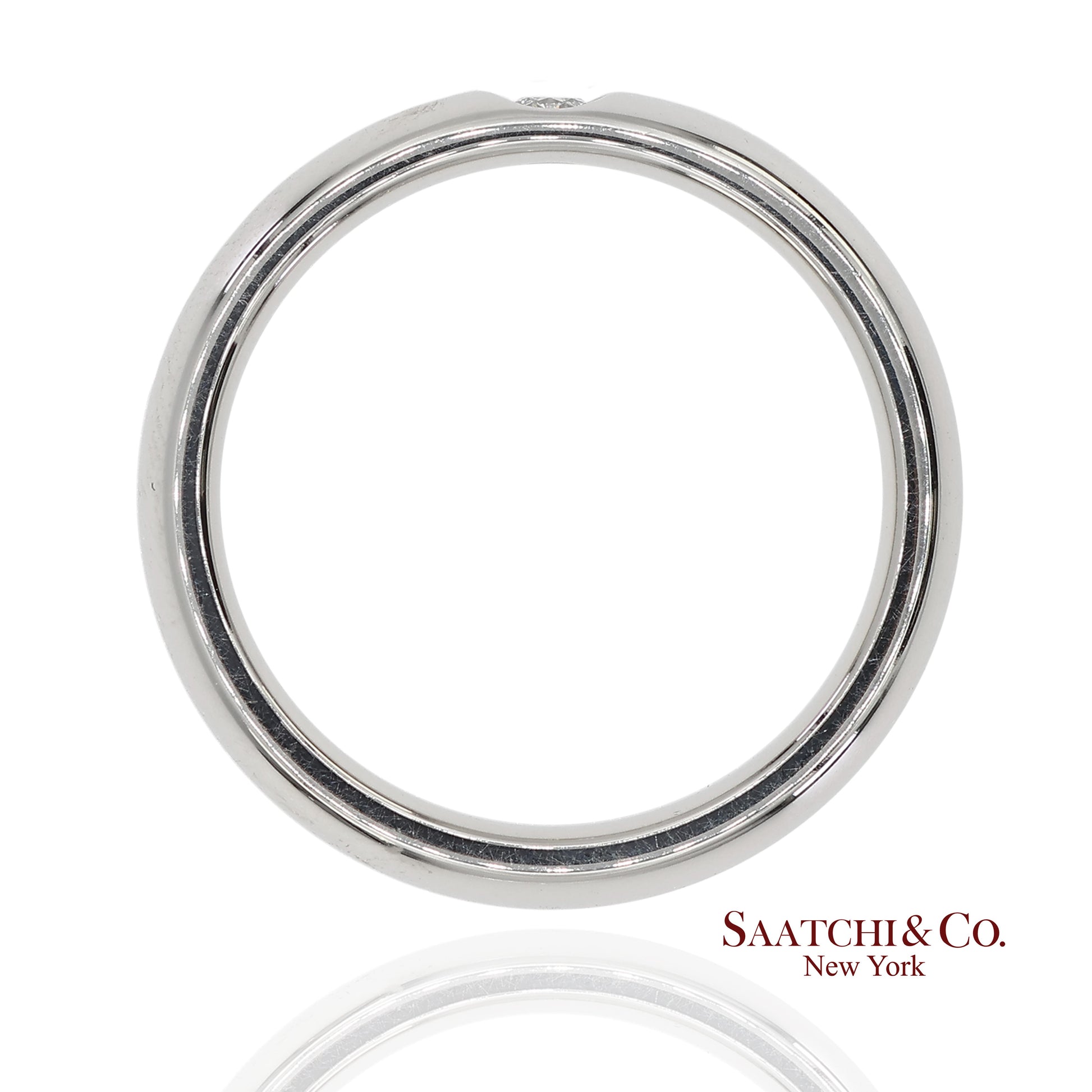 Platinum 950 Harry Winston Natural Single Diamond Band Ring