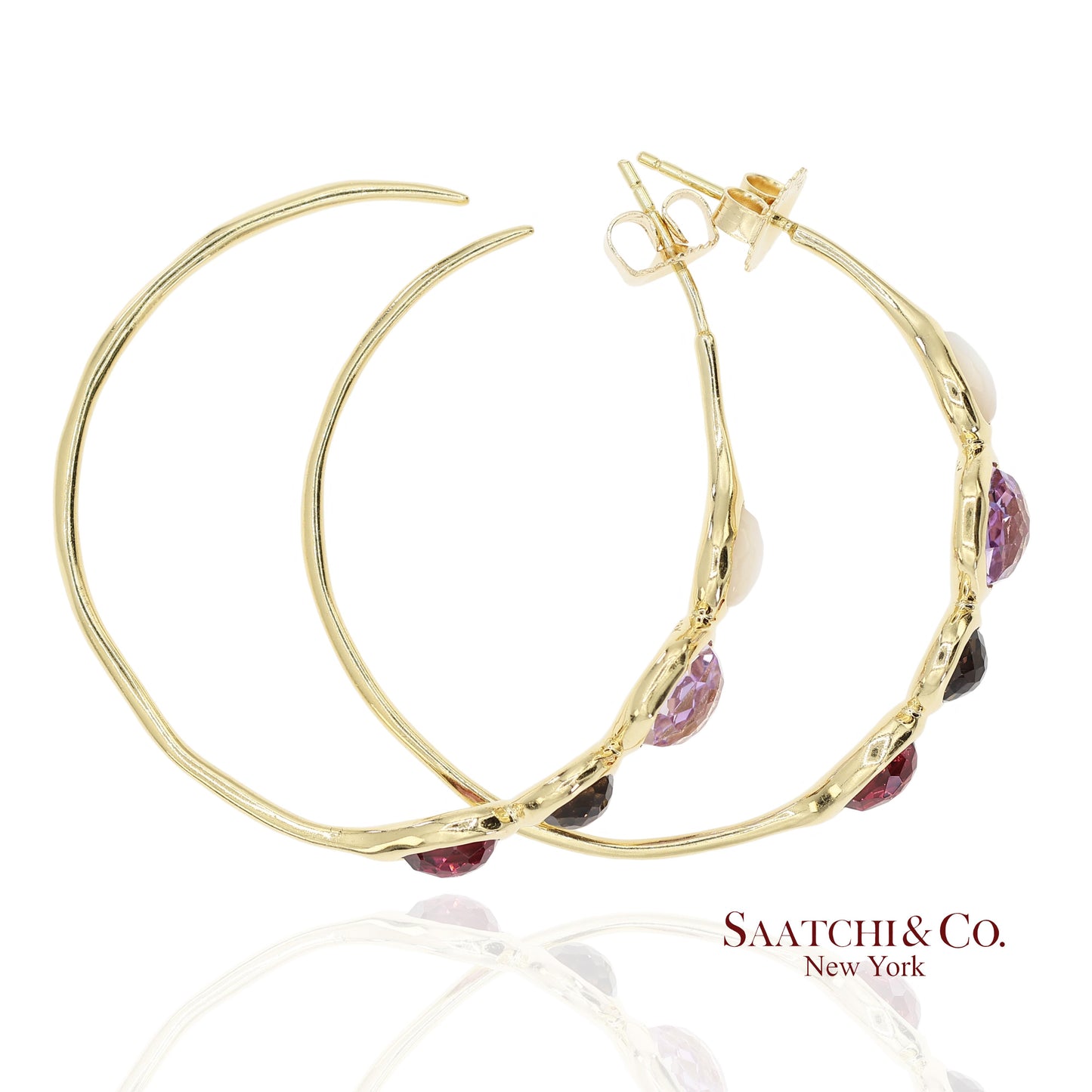 Vintage 18K 750 Solid Yellow Gold IPPOLITA Hoop Earrings