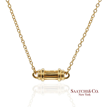 Tiffany & Co Solid 18K Yellow Gold Scroll Pendant Necklace 16"