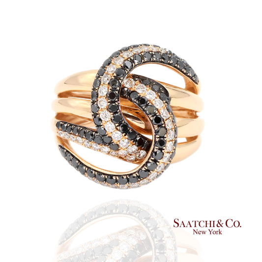 18k Gold Natural Diamond White and yellow Gold Diamond Ring
