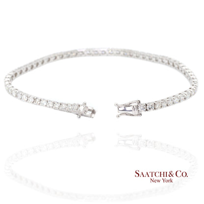 14k (585) White Gold Natural Diamond Tennis Bracelet size 7.5 inch