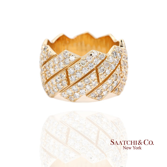 18k (750) Yellow Gold 4.50 Ct Natural Diamond Ring Band