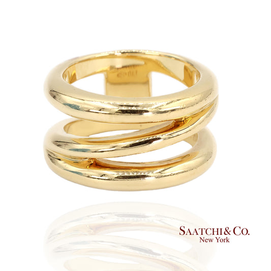 TIFFANY & Co. 18K Gold Diagonal Ring 5.5 Yellow Gold
