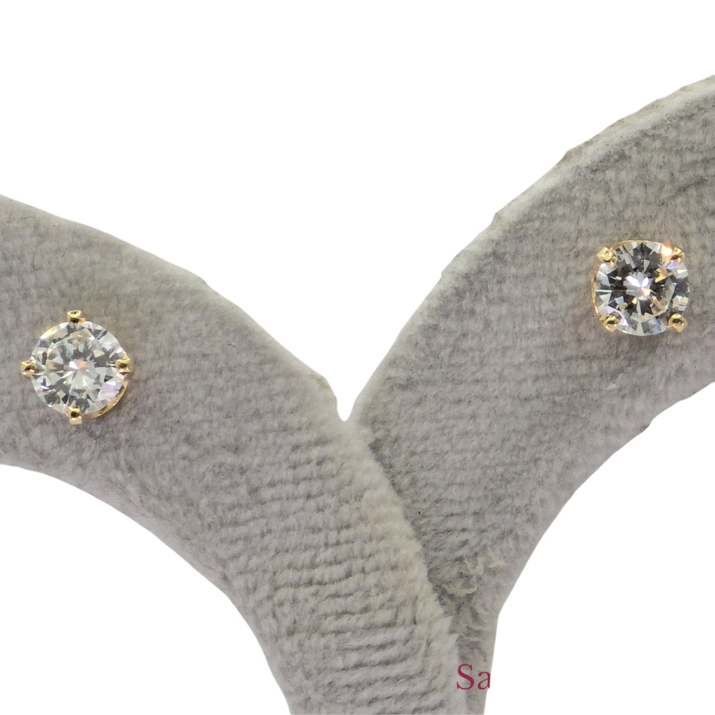 14K Yellow Gold 0.80 Carat Diamond Stud Earrings with 2 Full Cut Round Diamonds, VVS-VS Clarity, F-G Color, 1.09 Grams