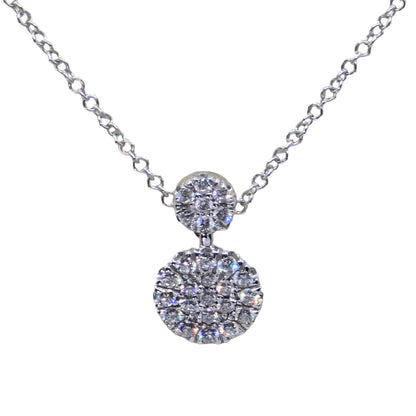 14K (585) White Gold - Natural VVS Diamond: Round Pendant With Chain