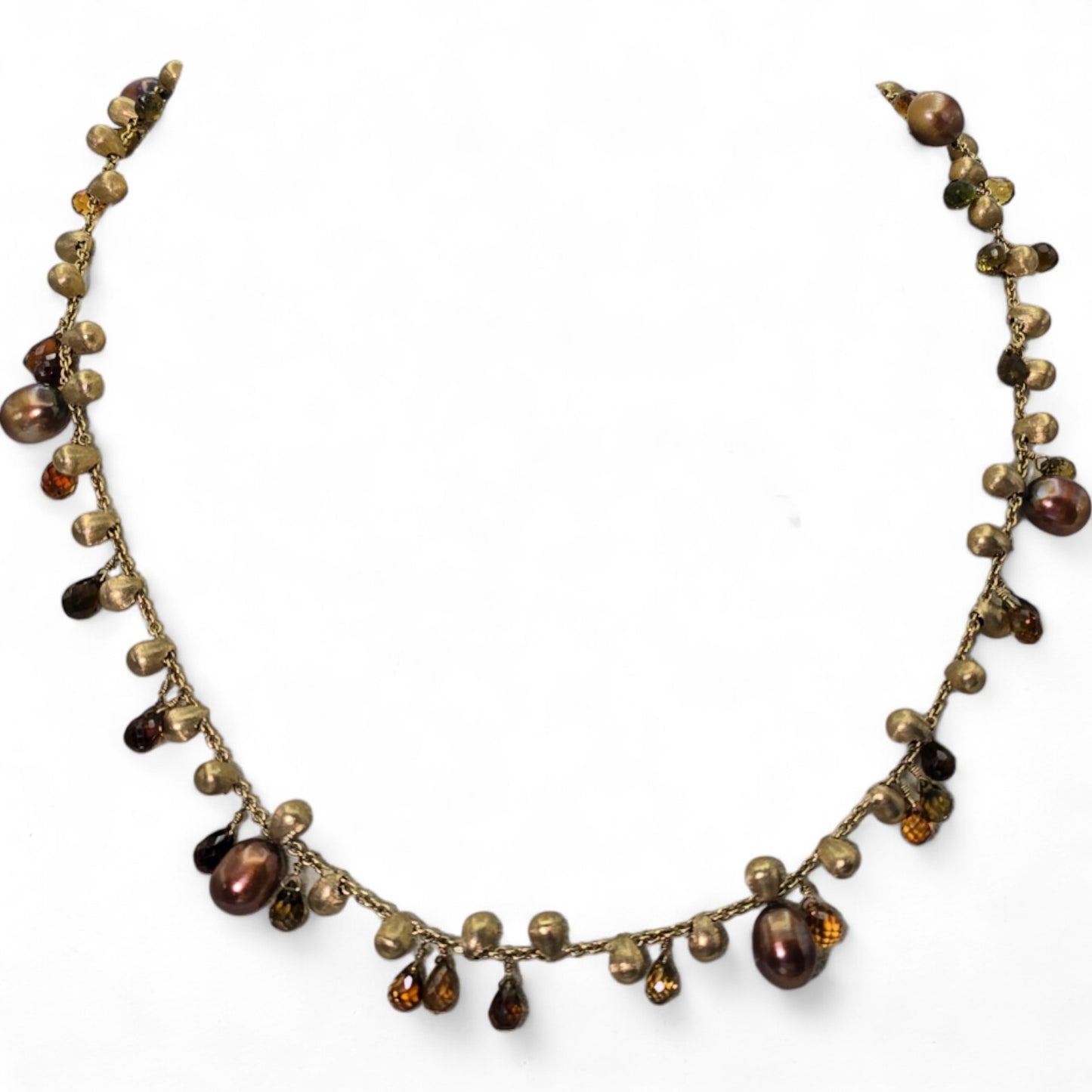 MARCO BICEGO - Neclace - 18K Yellow Gold: Pearl & Multi Color Natural Gemstone