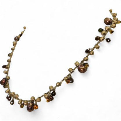 MARCO BICEGO - Neclace - 18K Yellow Gold: Pearl & Multi Color Natural Gemstone