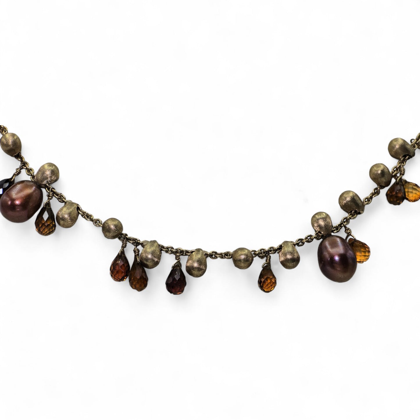 MARCO BICEGO - Neclace - 18K Yellow Gold: Pearl & Multi Color Natural Gemstone