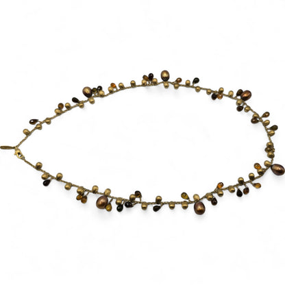 MARCO BICEGO - Neclace - 18K Yellow Gold: Pearl & Multi Color Natural Gemstone