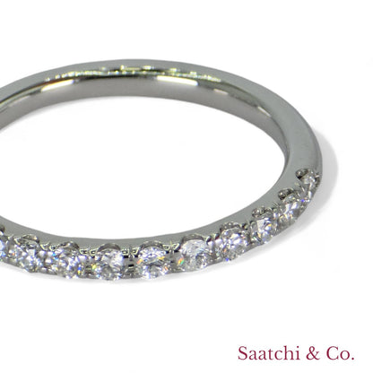 14k (585) White Gold Natural Diamond Half Eternity Band