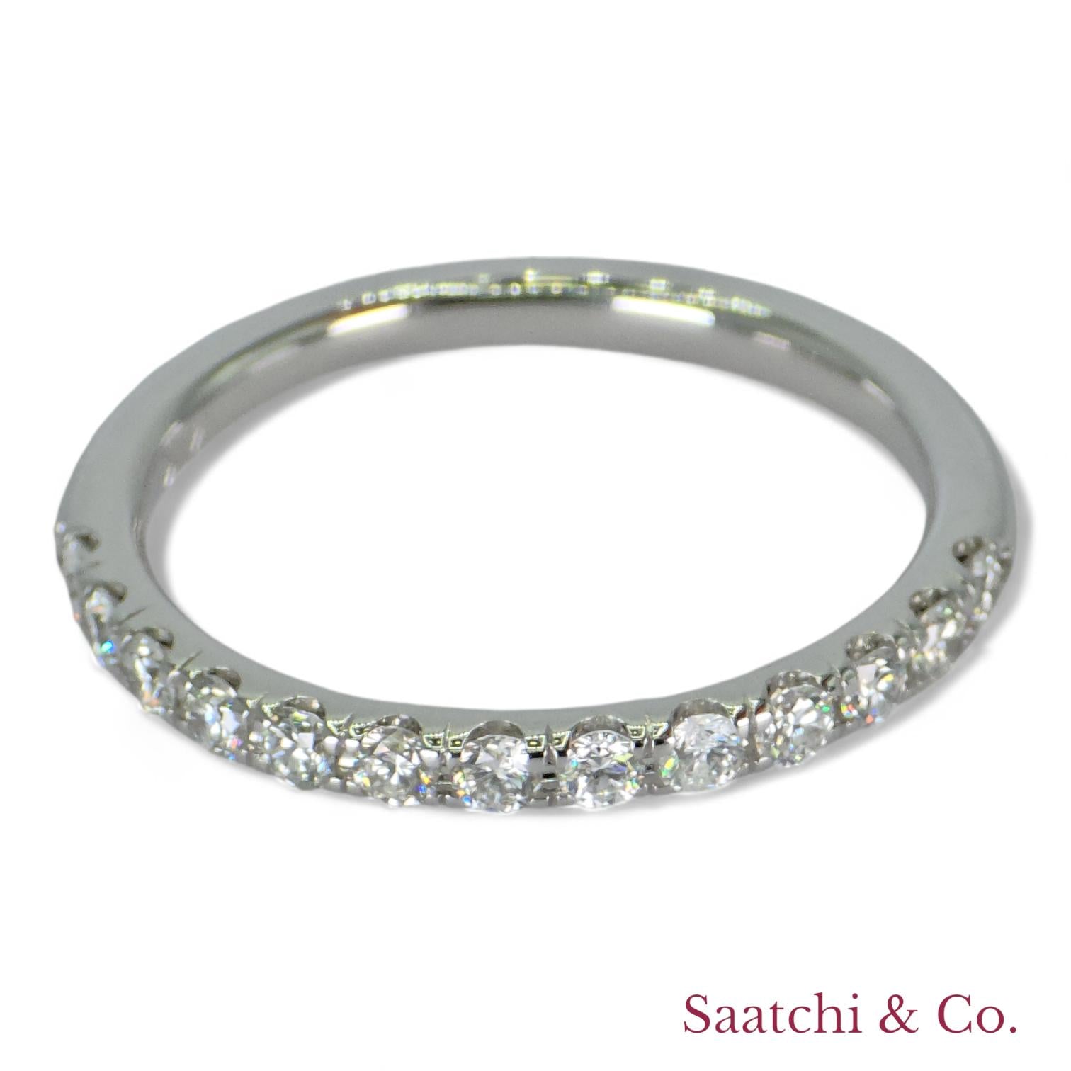 14k (585) White Gold Natural Diamond Half Eternity Band
