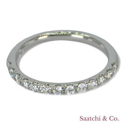 14k (585) White Gold Natural Diamond Half Eternity Band