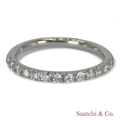 14k (585) White Gold Natural Diamond Half Eternity Band