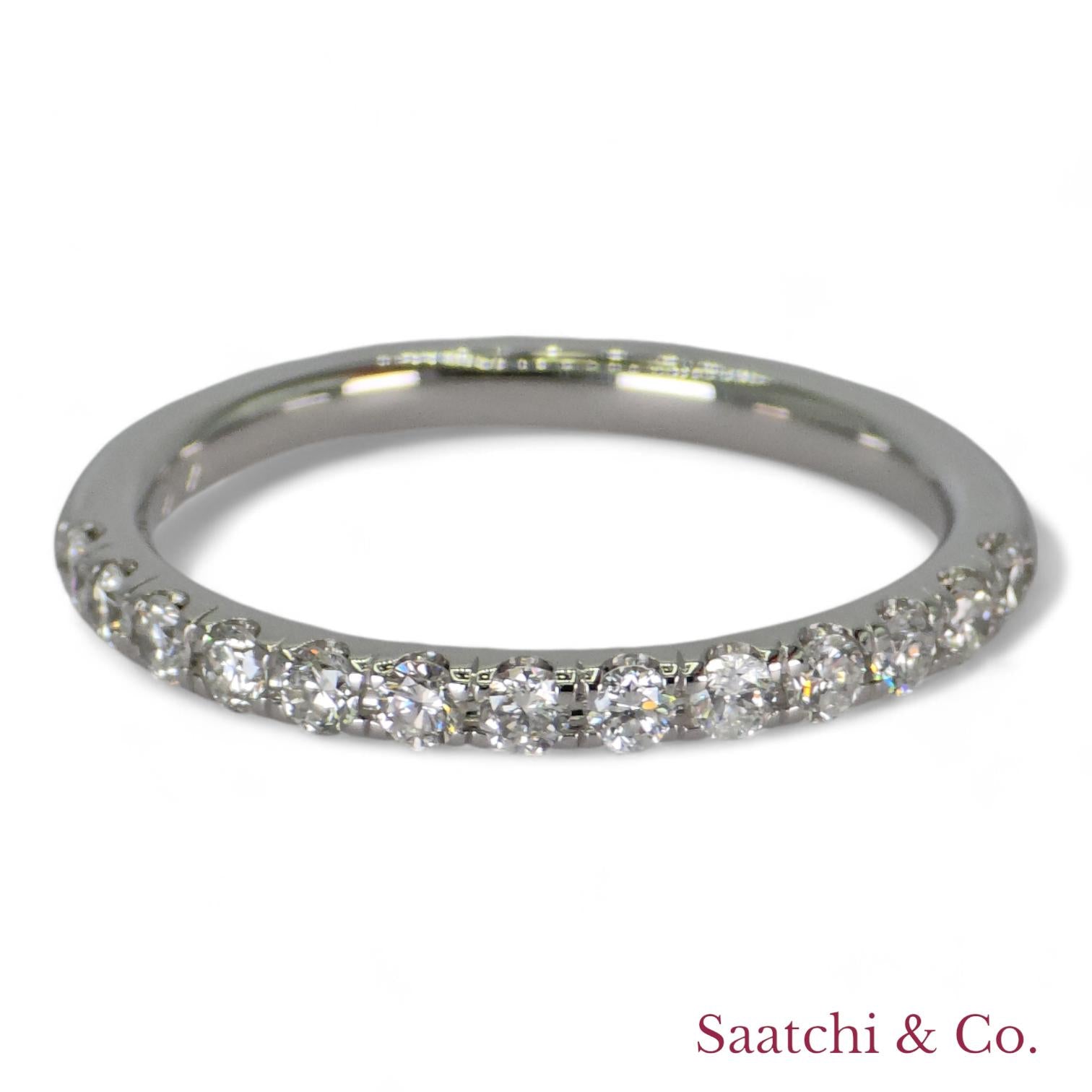 14k (585) White Gold Natural Diamond Half Eternity Band