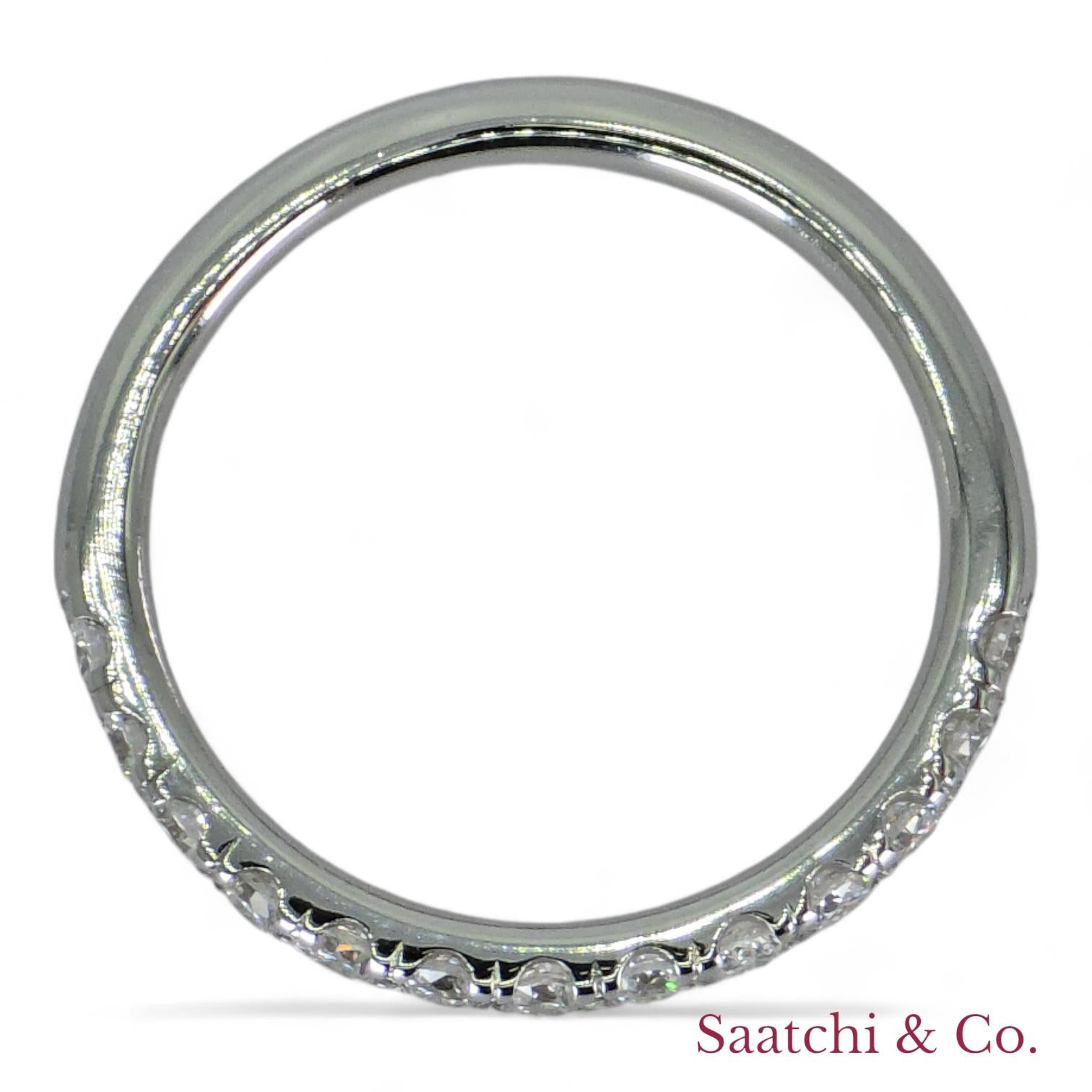 14k (585) White Gold Natural Diamond Half Eternity Band