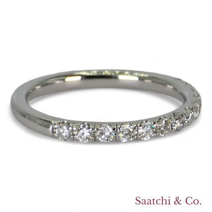 14k (585) White Gold Natural Diamond Half Eternity Band