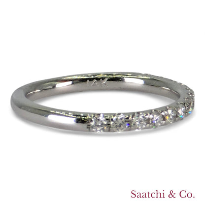 14k (585) White Gold Natural Diamond Half Eternity Band